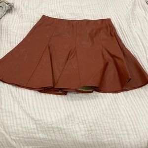 Faux leather brown mini